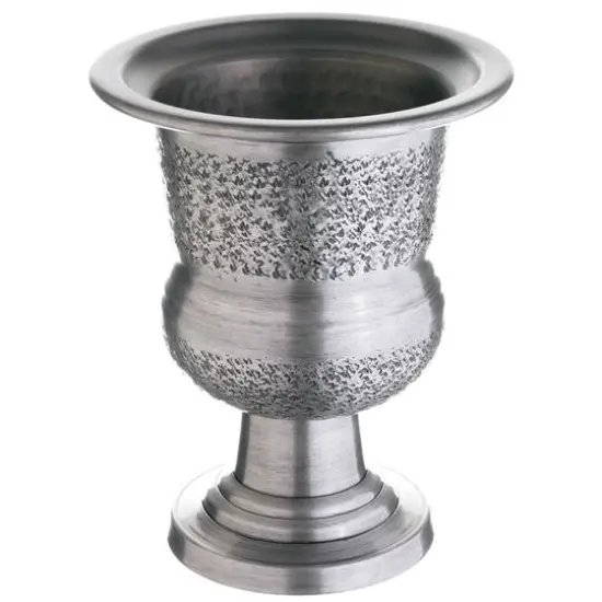 8" Silver Aluminum Urn {1}