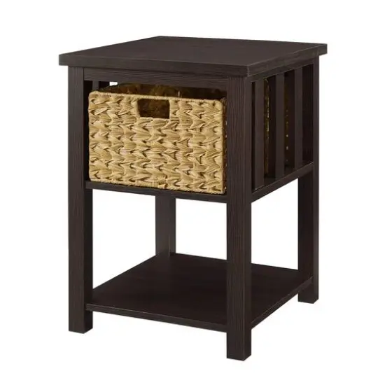 Walker Edison 18" Mission Storage Side Table Espresso {1}