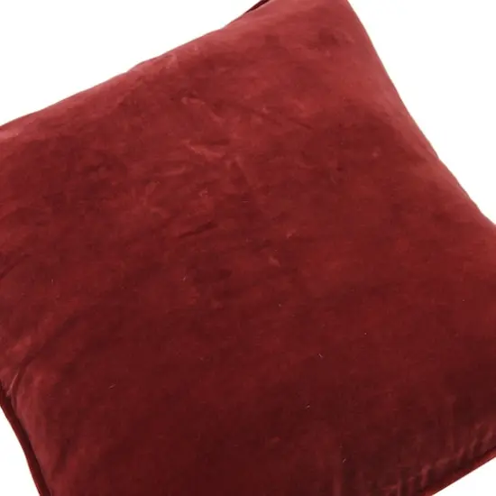 Hello Honey® 20" Square Velvet Pillow Cover with Piping Burgundy {6}
