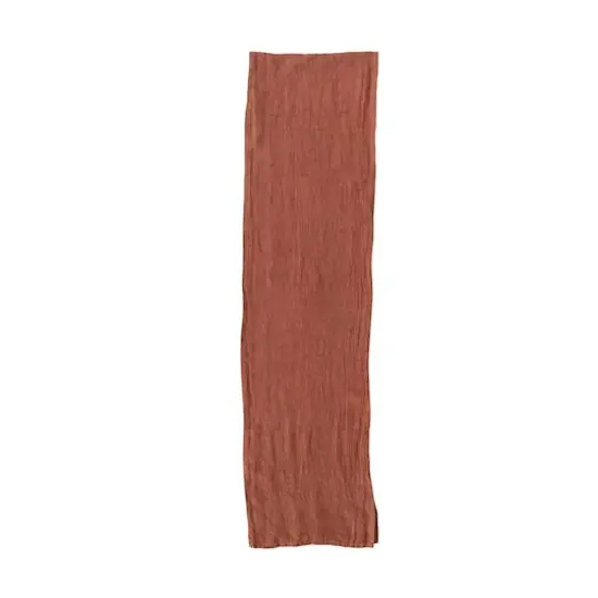 Hello Honey&reg; 108" Stonewashed Linen Table Runner Rust {2}