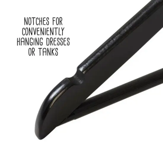 Honey Can Do Black Non-Slip Swivel Hook Wood Hangers, 24ct. {8}