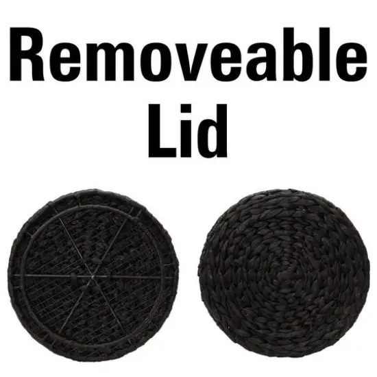 Household Essentials 19" Woven Hyacinth Storage End Table Brown {6}