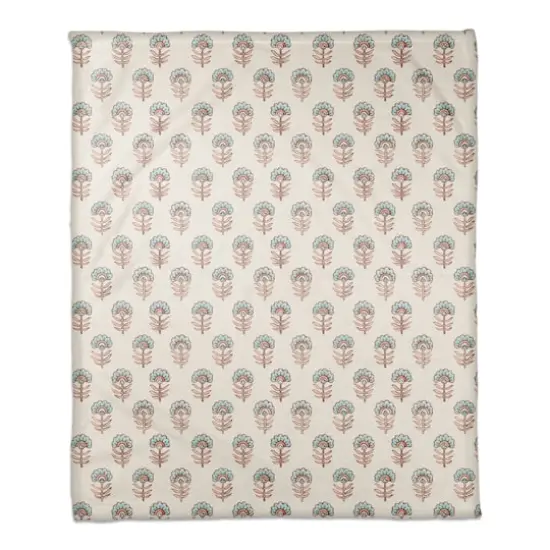 Unique Florals Coral Fleece Blanket {1}