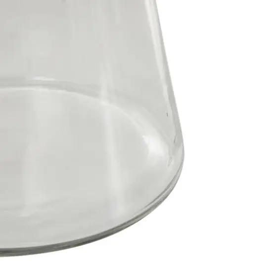 8.5" Clear Glass Wide Cone Shaped Decorative Vase {6}