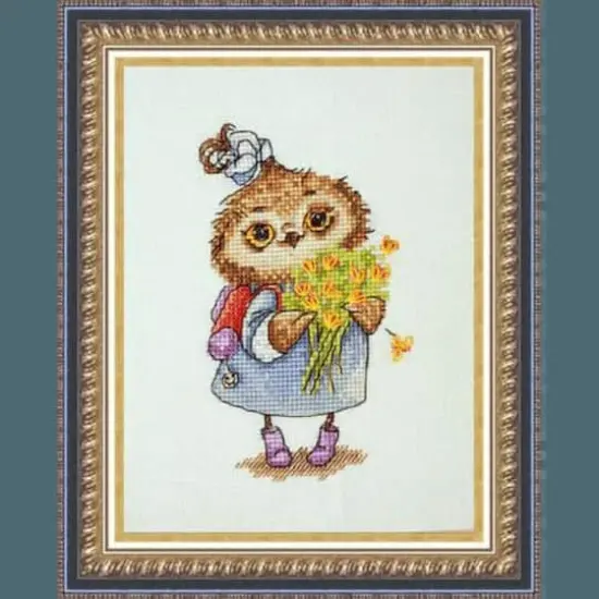 Neocraft Owl With Flowers Cross Stitch Kit {1}