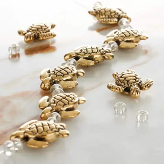 Gold Metal Turtle Beads, 16mm by Bead Landing&trade; {3}