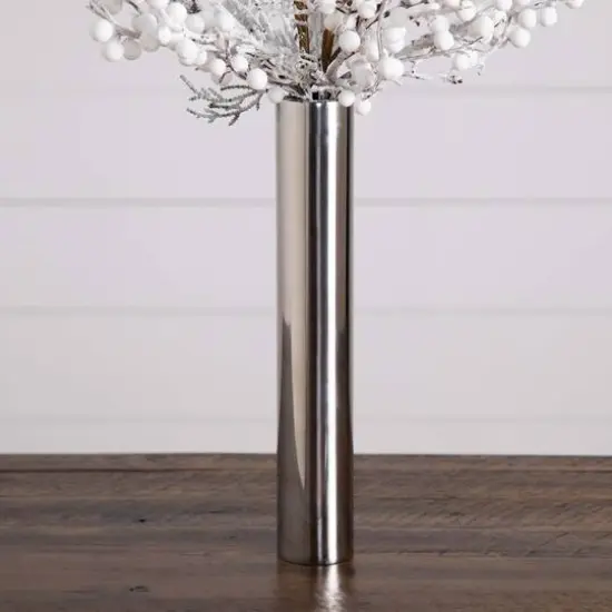 2.5ft. Artificial Flocked Berry Arrangement in Cylinder Chrome Vase {6}