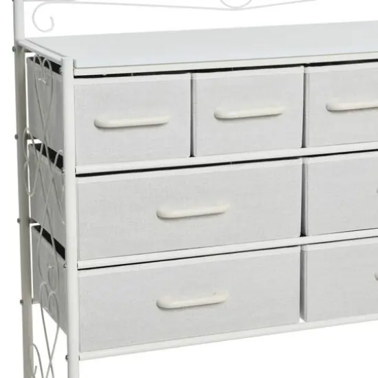 Household Essentials Victoria 8-Drawer Dresser with Shelf White {7}