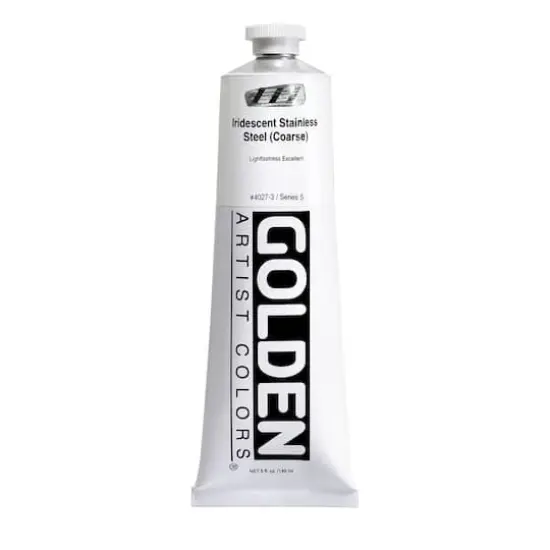 Golden® Heavy Body Iridescent Acrylics, 5oz. Iridescent Stainless Steel (Coarse) {1}