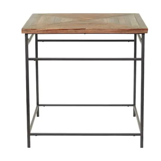 Brown Wood Rustic Accent Table 24" x 24" x 24" {6}