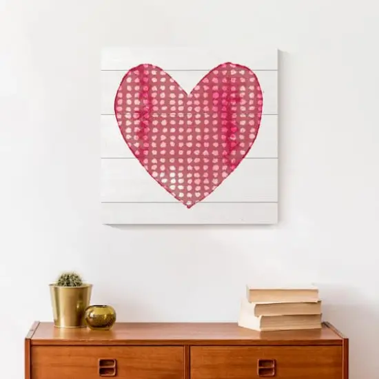 Watercolor Dot Heart Canvas Wall Art {4}