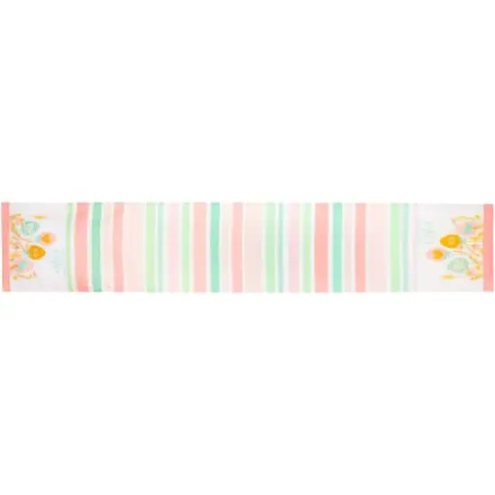 72" Pastel Happy Easter Striped Table Runner {1}