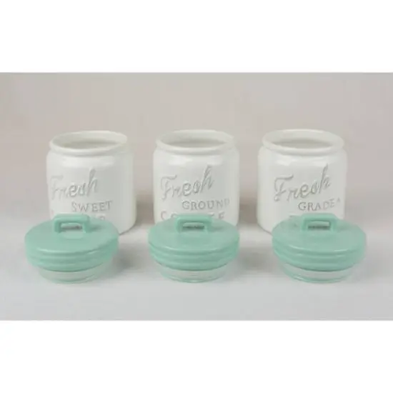 DII&reg; 5.6" Aqua Ceramic Jar Canister Set, 3ct. {8}