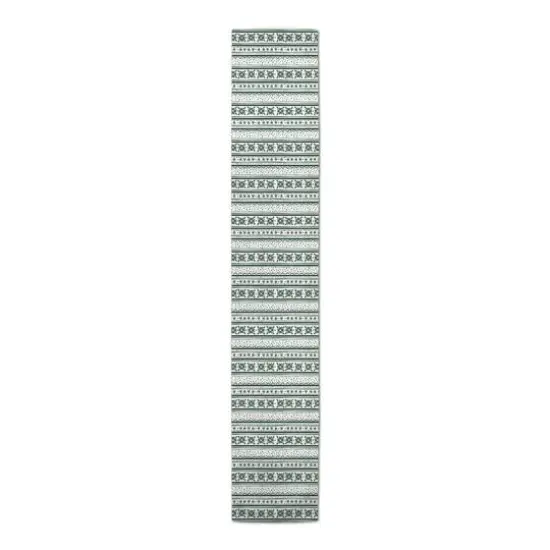 90" Green Pattern Poly Twill Table Runner {4}