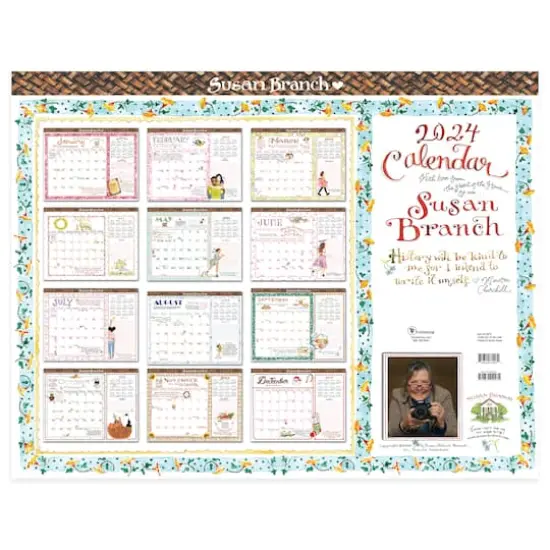 TF Publishing 2024 Susan Branch Large Desk Pad Monthly Blotter Calendar {1}