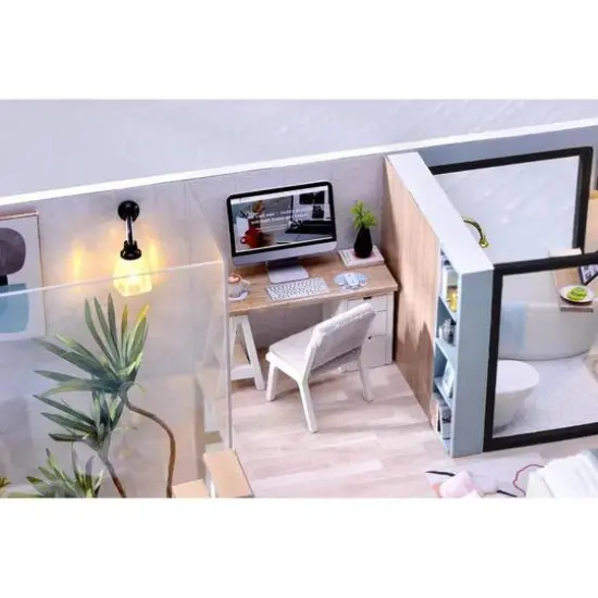 Wizardi Miniature Roombox: House on the Riviera Dollhouse Kit {3}