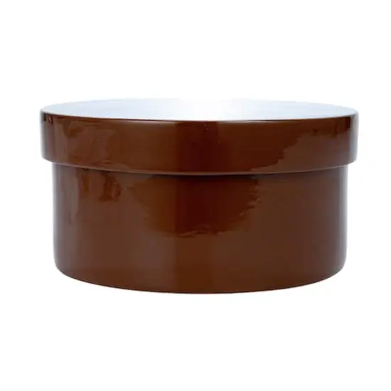 Hello Honey&reg; 6.25" Caramel Brown Round Lacquered Bamboo Container with Lid {6}