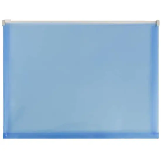 JAM Paper 9.75" x 13" Zip Closure Letter Booklet Plastic Envelopes, 12ct. Blue {1}