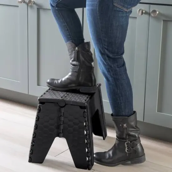 Simplify 12" Folding Step Stool Black {8}