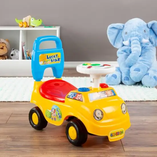 Toy Time Yellow Ride-On Activity Car {8}