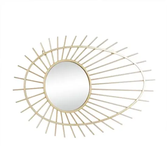 CosmoLiving by Cosmopolitan Gold Metal Contemporary Wall Mirror, 34" x 22" x 1" {3}