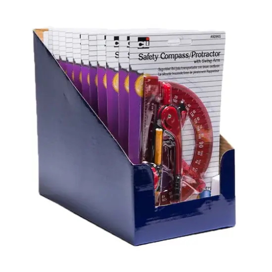 Charles Leonard Safety Compass & Swing Arm Protractor, 12ct. {3}