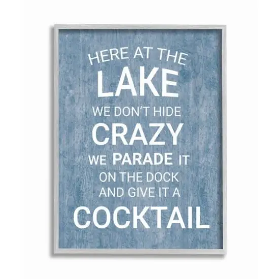 Stupell Industries Crazy Funny Lake Party Gray Framed Wall Art {1}
