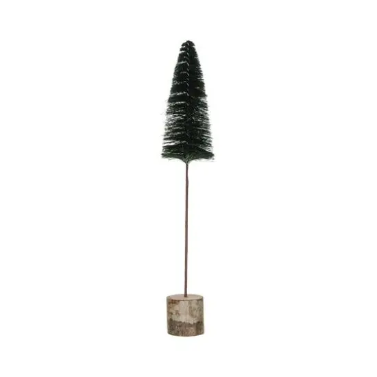 Hello Honey&reg; 15" Green Sisal Bottle Brush Tree with Wood Base & Glitter Stars {1}