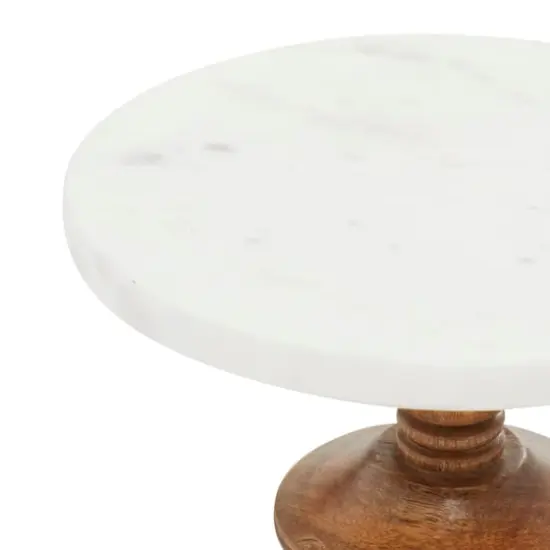 10" White Marble Natural Serving Tray {4}
