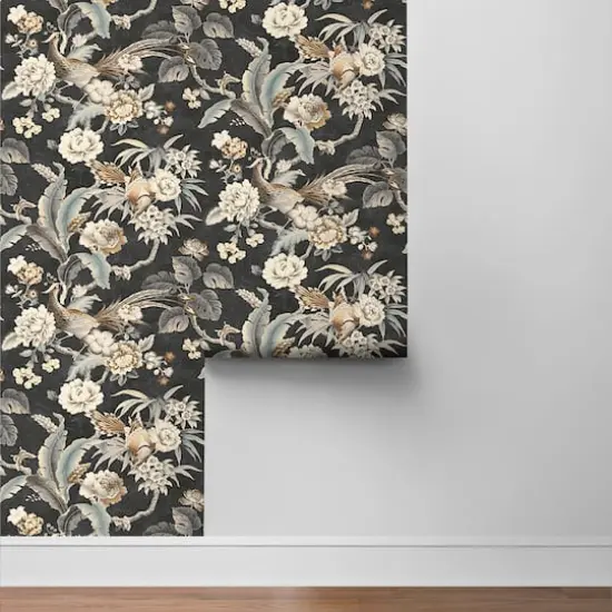 Surface Style Passerine Pavilion Peel & Stick Wallpaper Charcoal {6}