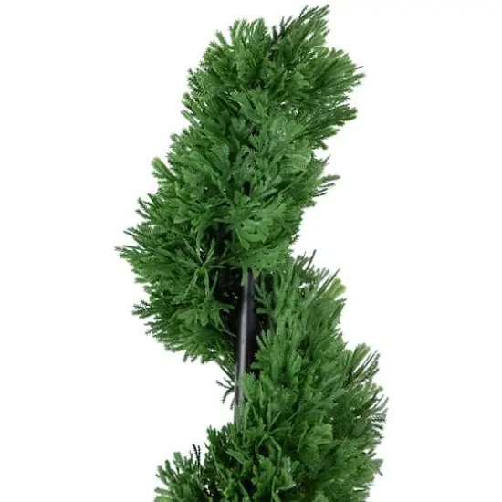 4ft. Unlit Artificial Cedar Spiral Topiary Tree in Black Pot {4}