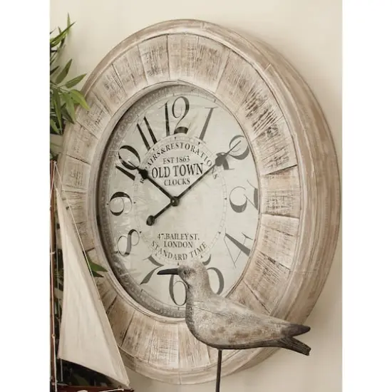 Brown Vintage Wood Wall Clock {7}