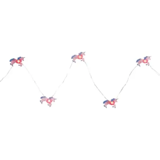 10ct. LED Pink Unicorn Fairy Lights Set {3}