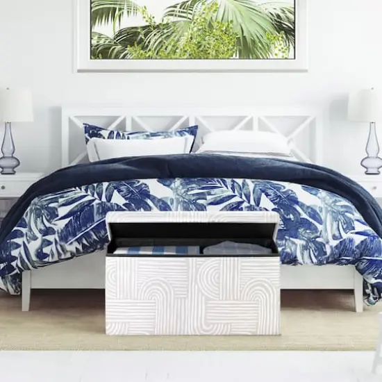 American Art Decor Concealed Cache Padded Foldable Storage Stool - 2.75" x 30" {3}