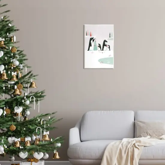 Stupell Industries Penguins Decorating Christmas Tree Wall Plaque Art {3}