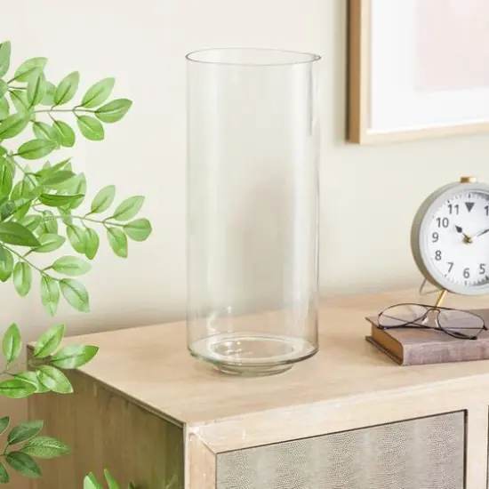 15" Clear Glass Minimalistic Decorative Vase {9}