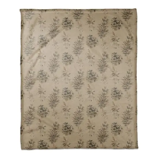 Pinecones on Brown Coral Fleece Blanket {1}