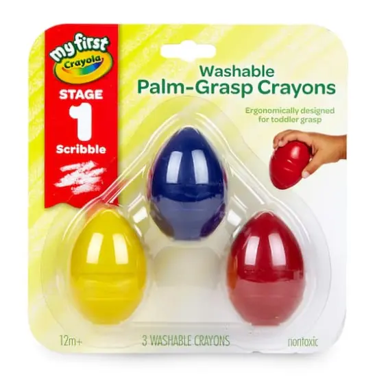 3 Packs: 3 ct. (9) My First Crayola&reg; Washable Palm-Grasp Crayons {3}