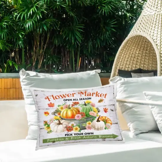 Stupell Industries Autumn Flower Market Outdoor Printed Pillow {3}