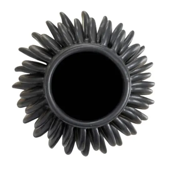 Hello Honey&reg; Bloomingville 5.5" Black Modern Pleated Stoneware Vase {4}