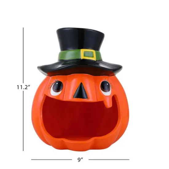 Mr. Halloween 11" Motion Activated Ceramic Jack-O-Lantern Candy Bowl {4}