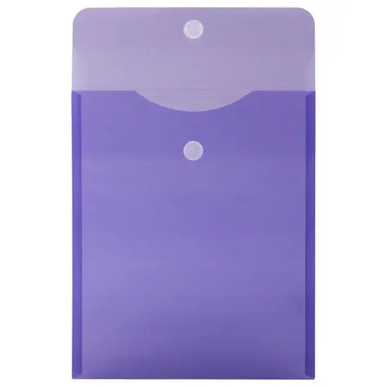 JAM Paper VELCRO&reg; Closure 9.75" x 11.5" Open End Envelopes, 12ct. Violet {4}