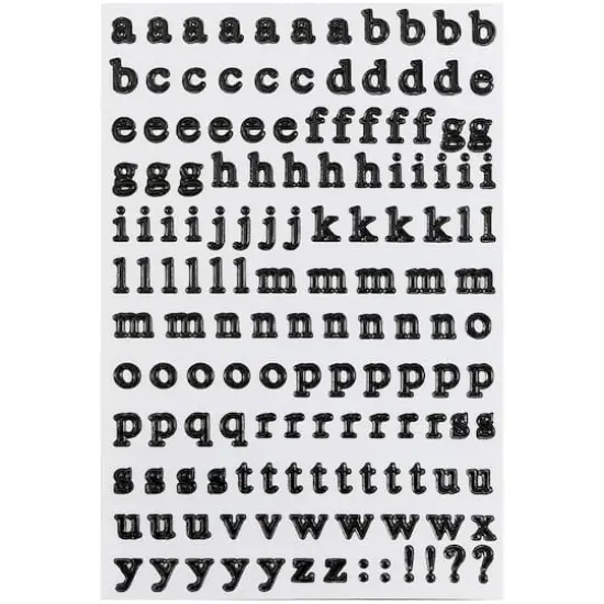 JAM Paper Silver Upper & Lower Case Alphabet Letter Stickers Black {4}
