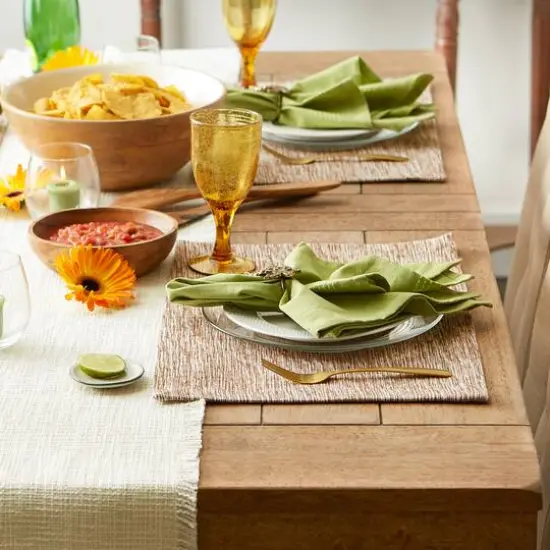 DII&reg; Tonal Recycled Cotton Slubby Rib Placemats, 6ct. Leather Brown/Off White {4}