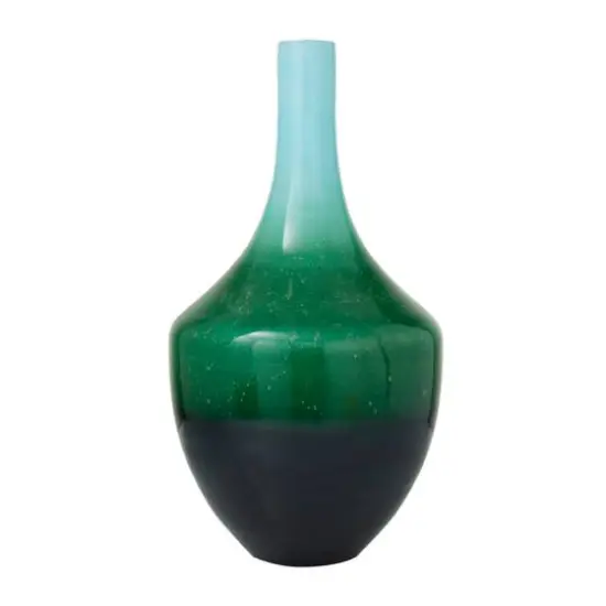 Green Glass Modern Vase, 22" x 12" x 12" {6}