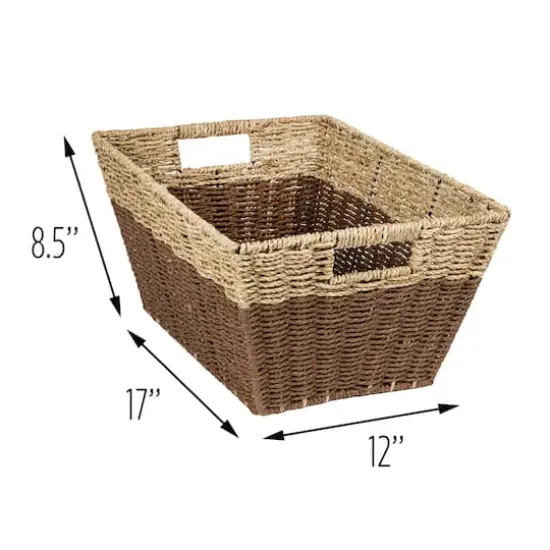 Honey Can Do Seagrass Rectangle Nesting Storage Basket Set {5}