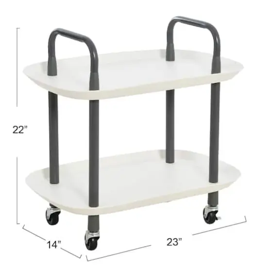 Hello Honey&reg; Main + Mesa&trade; 2-Tier Modern Plastic and Metal Trolley White and Dark Gray {9}
