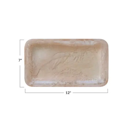 Hello Honey&reg; 12" Blush Pink Matte Marbled Tray {4}