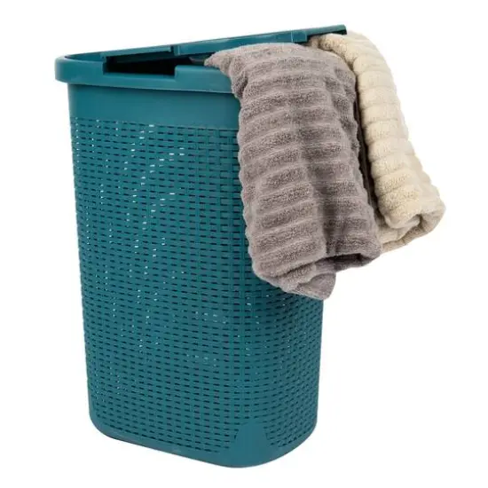 Mind Reader 60L Hamper Laundry Basket with Cutout Handles Blue {5}