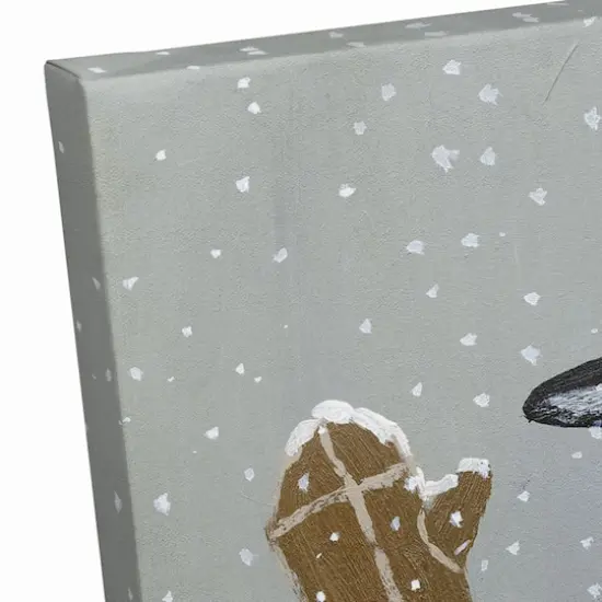 Wintery Snowman Canvas Wall Art {4}